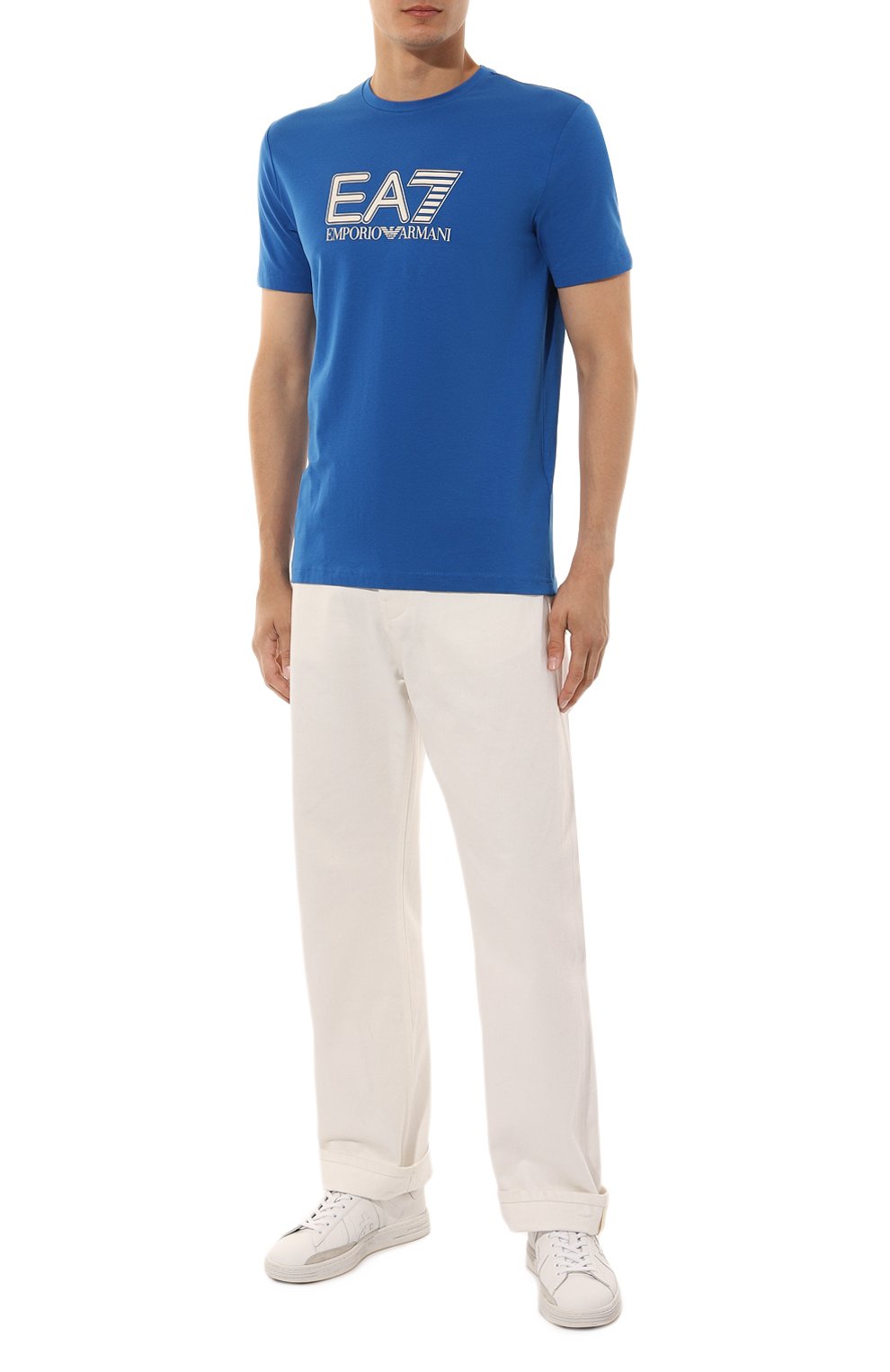 Хлопковая футболка EA7, арт. 6DPT62/PJVQZ/M, фото 2