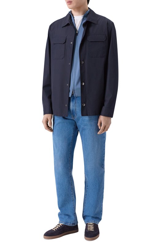 Хлопковый кардиган Canali C0022/MK02459 Голубой  C0022/MK02459 Фото 2