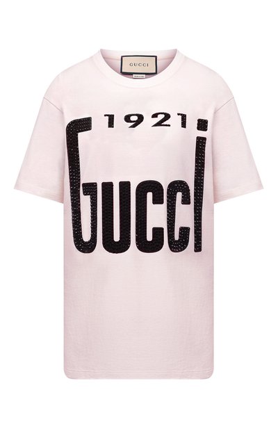 Женская хлопковая футболка GUCCI, арт. 615044/XJDZT