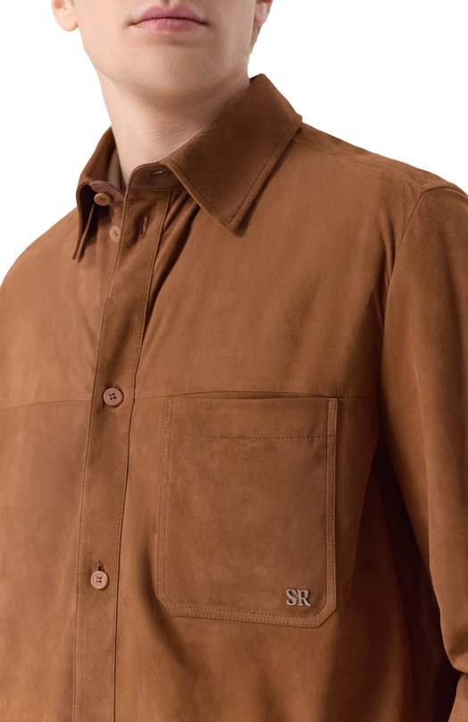 Замшевая куртка-рубашка Stefano Ricci M7J5100280/SUESN4 Коричневый  M7J5100280/SUESN4 Фото 5