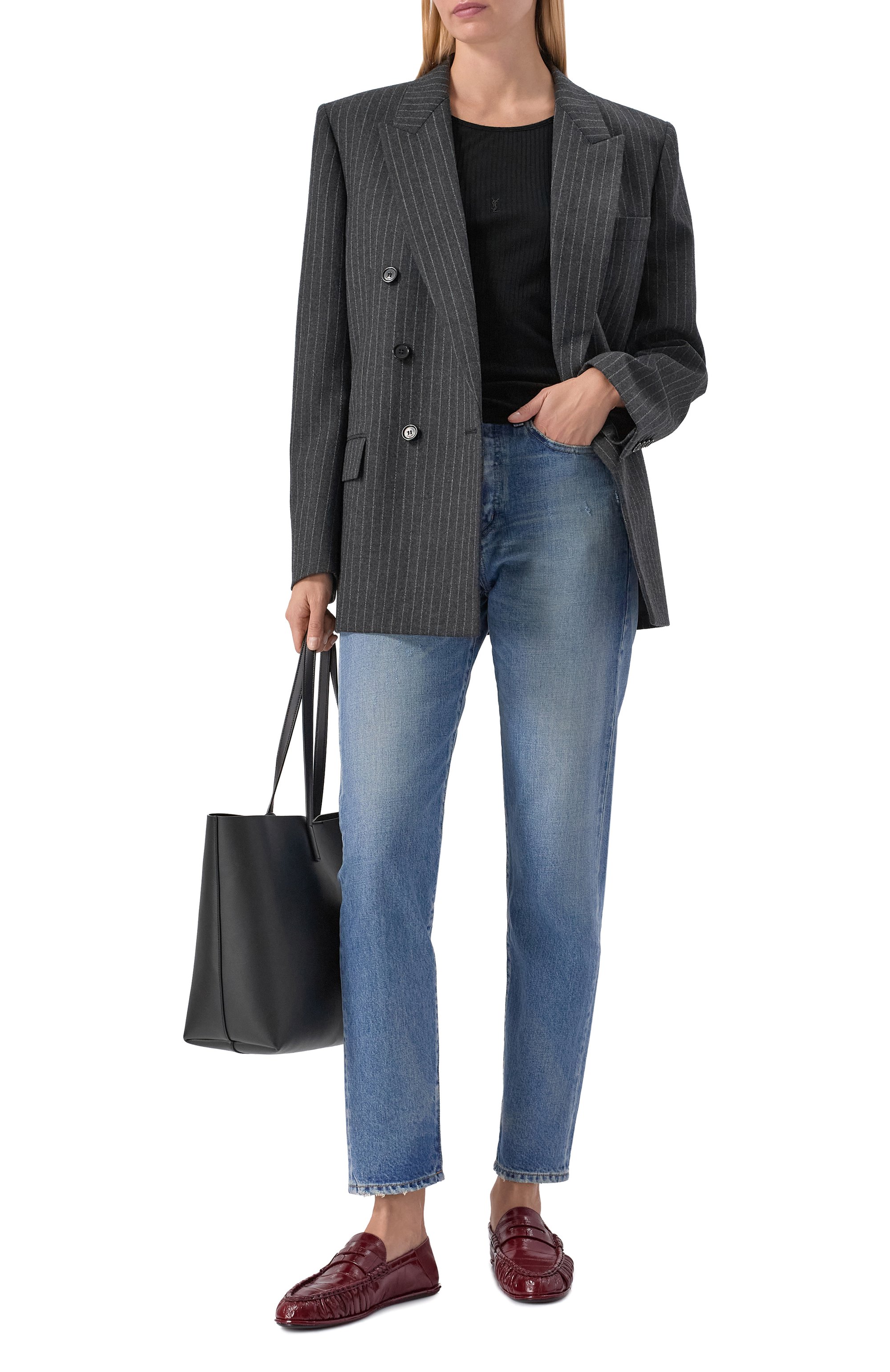 Кожаные пенни-лоферы SAINT LAURENT, арт. 800537/AAD67, фото 3