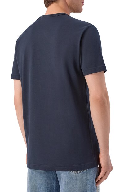 Хлопковая футболка DOLCE & GABBANA темно-синего цвета по цене 45950 руб., арт. G8PT1T/G7P1B, фото 4 Хлопковая футболка DOLCE & GABBANA, арт. G8PT1T/G7P1B, фото 4