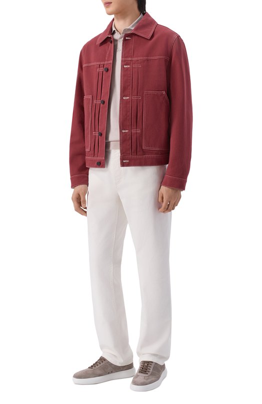 Джинсовая куртка Kiton UGK161K0730H Бордовый  UGK161K0730H Фото 2