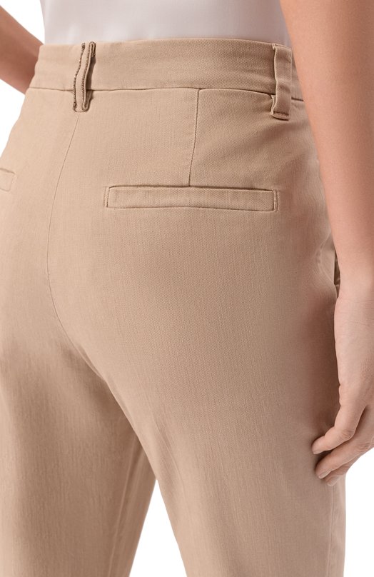 Брюки из хлопка и лиоцелла Brunello Cucinelli MA080P5729 Бежевый  MA080P5729 Фото 5