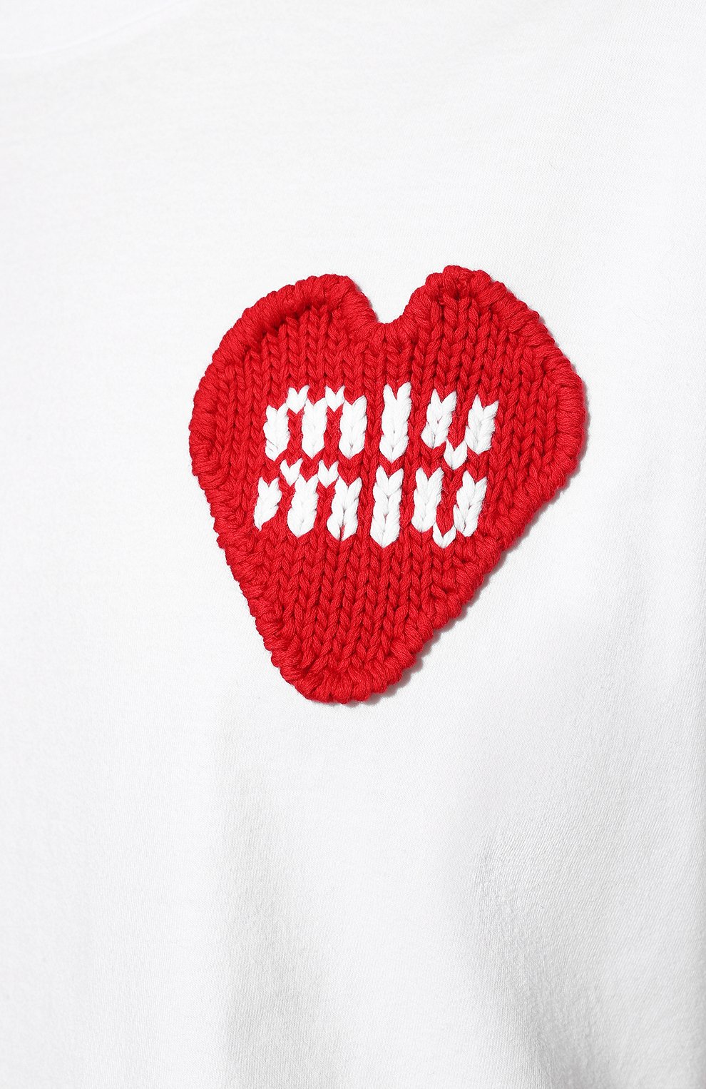 Хлопковая футболка MIU MIU белого цвета по цене 58000 руб., арт. MJN385-11AC-F0009, фото 5 Хлопковая футболка MIU MIU, арт. MJN385-11AC-F0009, фото 5