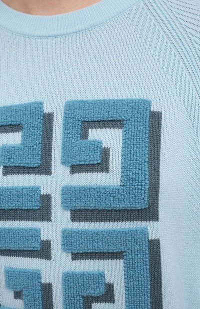 Кашемировый пуловер GIVENCHY голубого цвета по цене 135500 руб., арт. BW908N4Z8W, фото 5 Кашемировый пуловер GIVENCHY, арт. BW908N4Z8W, фото 5
