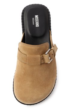Женские замшевые сабо MOSCHINO бежевого цвета, арт. 10152/ME0 | Фото 6 (Материал внутренний: Натуральная кожа; Материал внешний: Натуральная кожа, Замша; Подошва: Платформа)