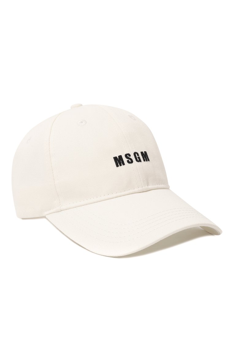 Женская хлопковая бейсболка MSGM белого цвета, арт. 3641MDL06/247273 | Фото 1 (Нос: Не проставлено; Материал сплава: Проставлено; Материал: Хлопок, Текстиль)