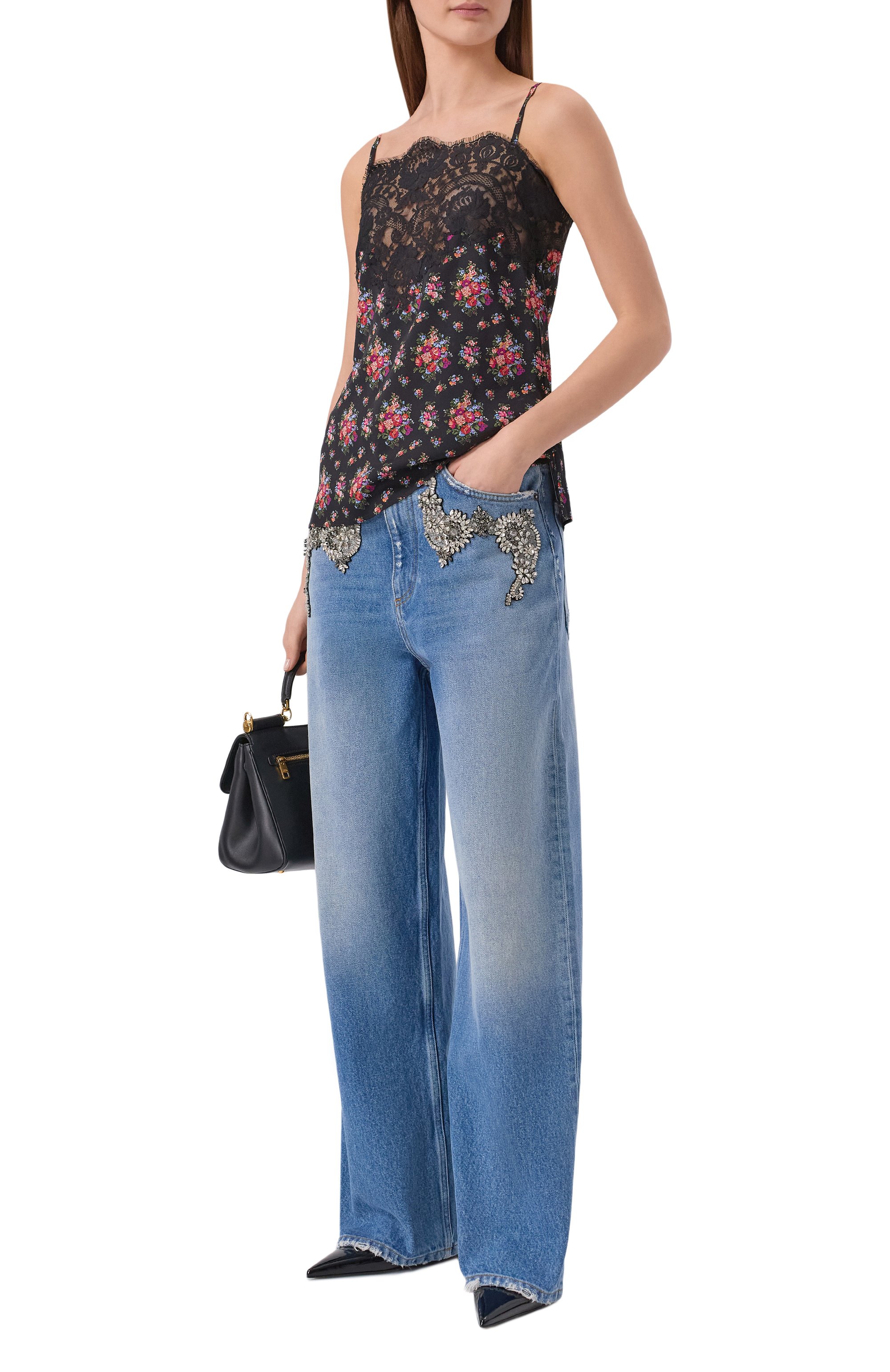 Топ из шелка и хлопка DOLCE & GABBANA, арт. F7BG9T/FSA78, фото 2