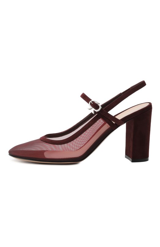Комбинированные туфли Francoise Gianvito Rossi G95584.85RIC.RSCRYRY Бордовый  G95584.85RIC.RSCRYRY Фото 4