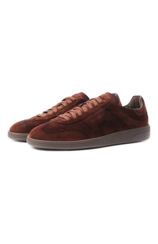 Замшевые кеды Santoni WBPG61415DKTTTYD Коричневый WBPG61415DKTTTYD