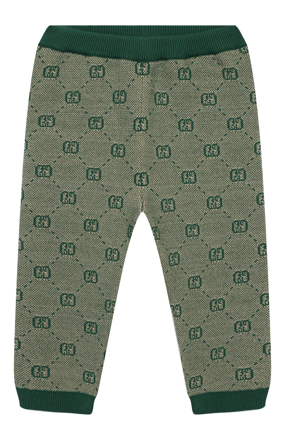 Брюки из шерсти и хлопка GUCCI зеленого цвета по цене 27100 руб., арт. 574620/XKAS0, фото 1 Брюки из шерсти и хлопка GUCCI, арт. 574620/XKAS0, фото 1