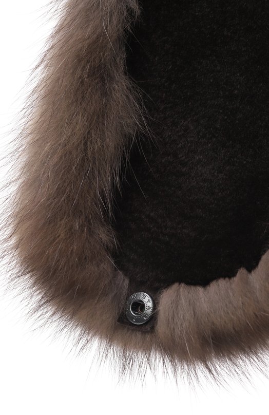 Меховая шапка-ушанка из норки и соболя VICTORIA KUSENKOVA 330213504158 Коричневый  330213504158 Фото 3