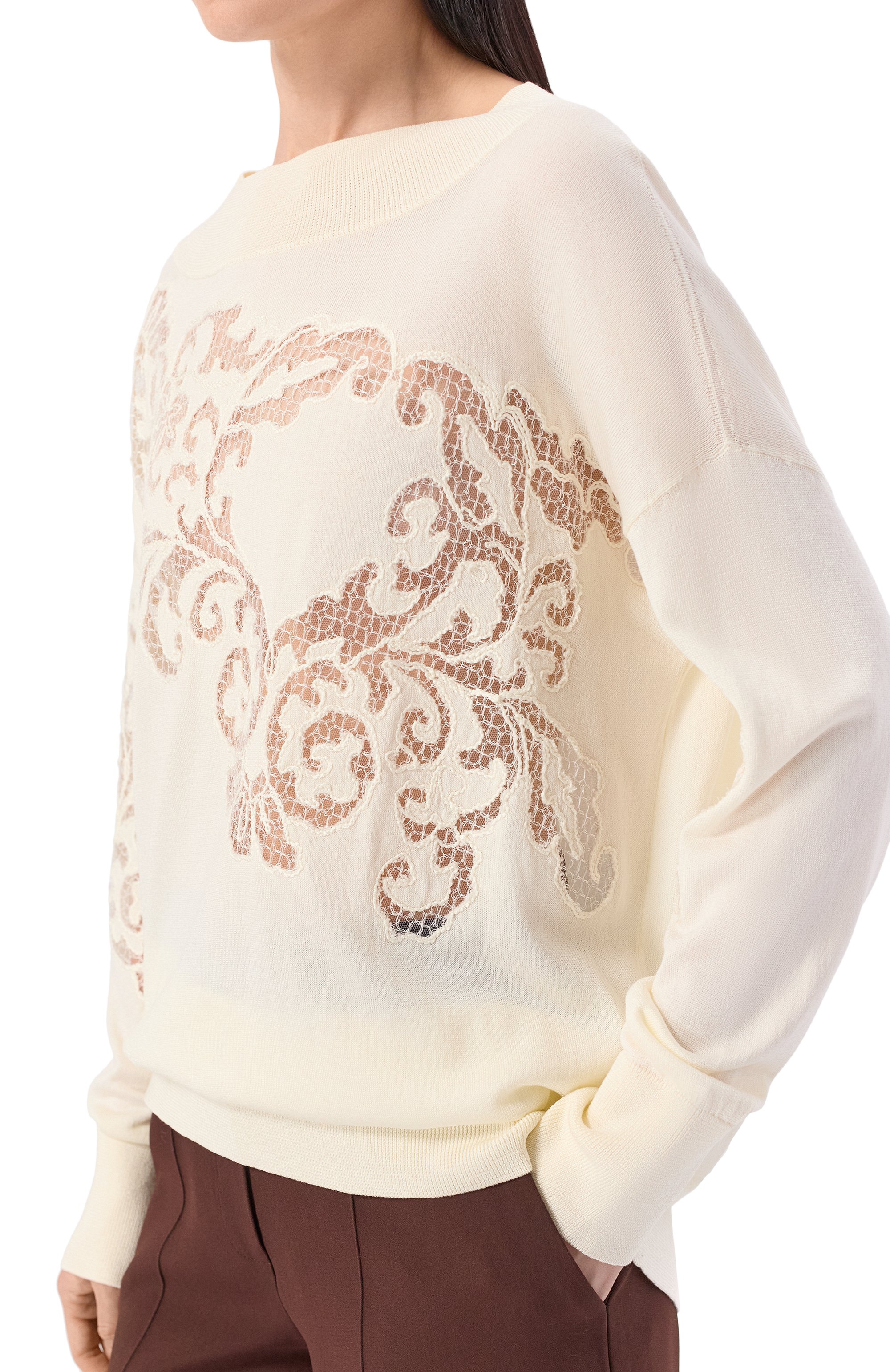 Пуловер из хлопка и вискозы ELIE SAAB, арт. T0275NR26/CK014, фото 5