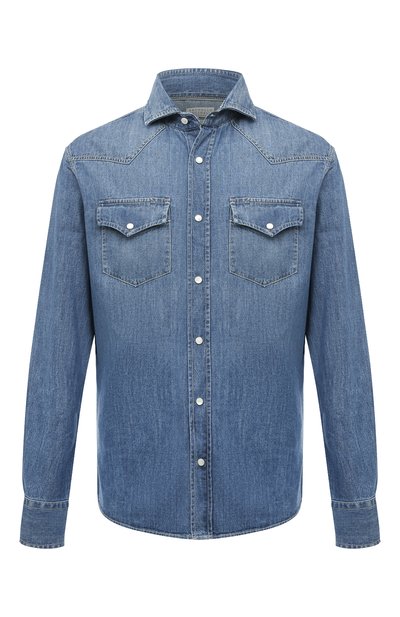 Мужская джинсовая рубашка BRUNELLO CUCINELLI, арт. MH1924008
