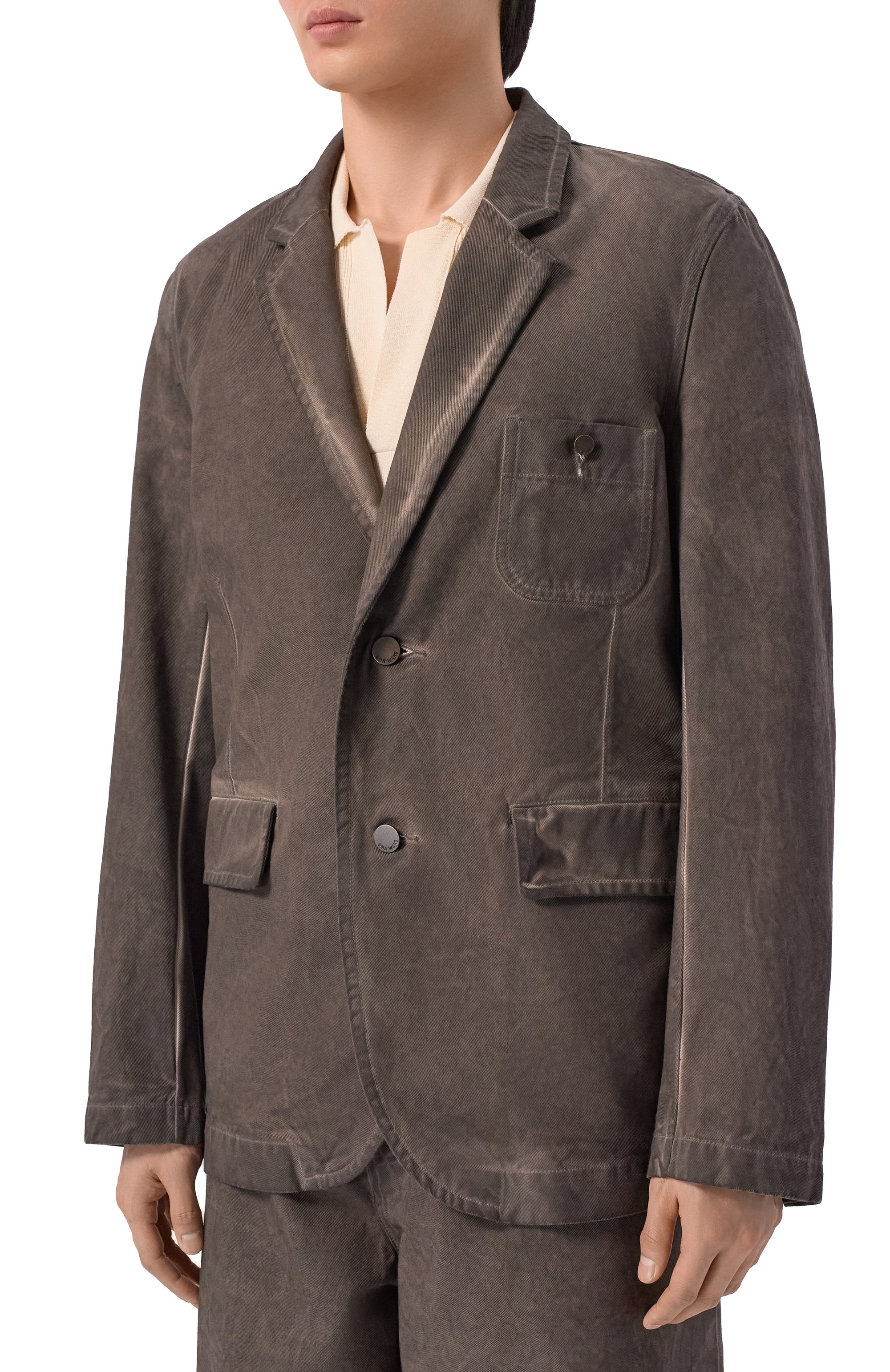 Джинсовая куртка UMA WANG темно-коричневого цвета по цене 98450 руб., арт. UM6532, фото 3 Джинсовая куртка UMA WANG, арт. UM6532, фото 3