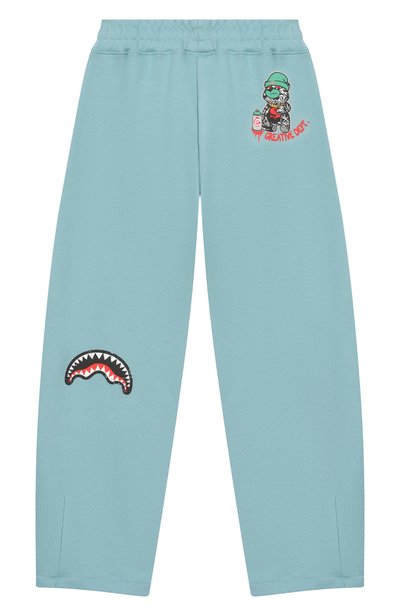 Хлопковые брюки SPRAYGROUND, арт. SPY1516GSM0KE/CREATIVE DEPT. 0VER PANTS SM0KE BLUE