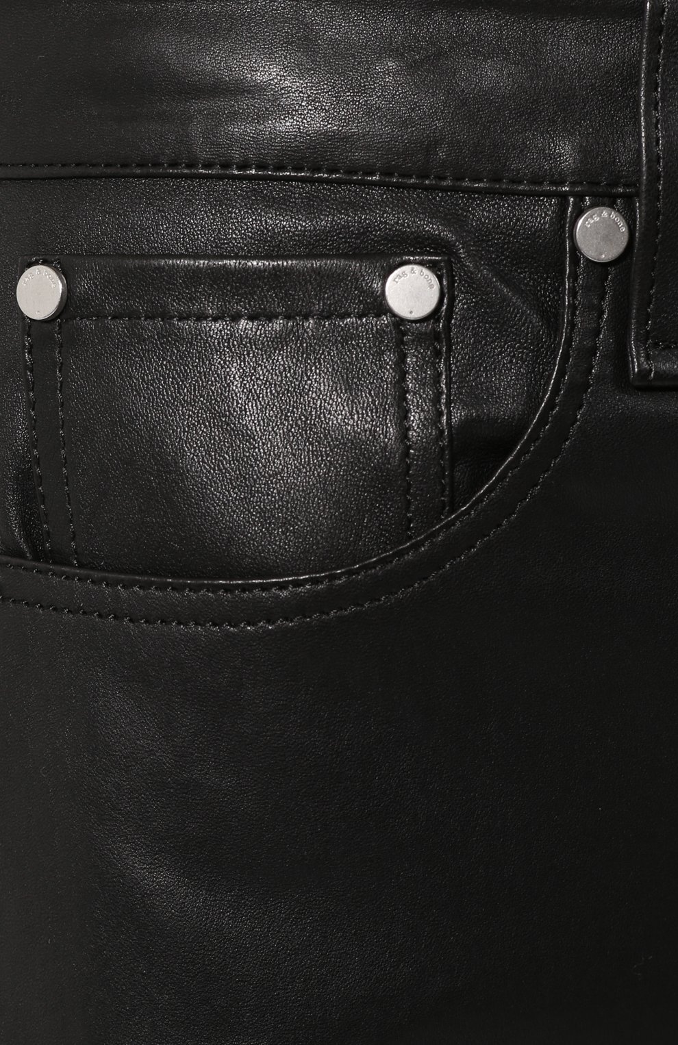 Кожаные брюки RAG AND BONE черного цвета по цене 84050 руб., арт. WAW19F7027LG27, фото 5 Кожаные брюки RAG AND BONE, арт. WAW19F7027LG27, фото 5