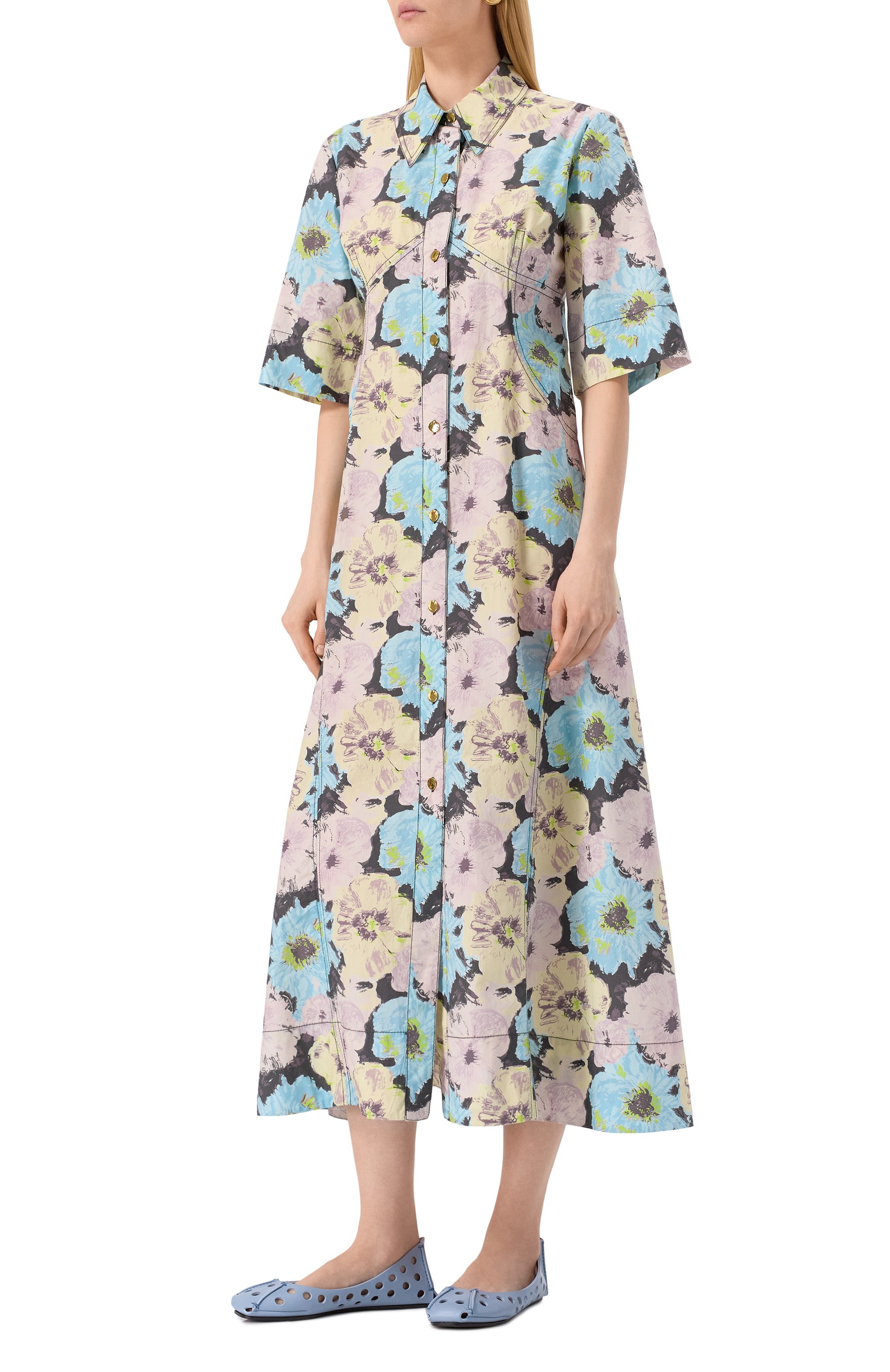 Хлопковое платье GANNI, арт. W0260/999, фото 3