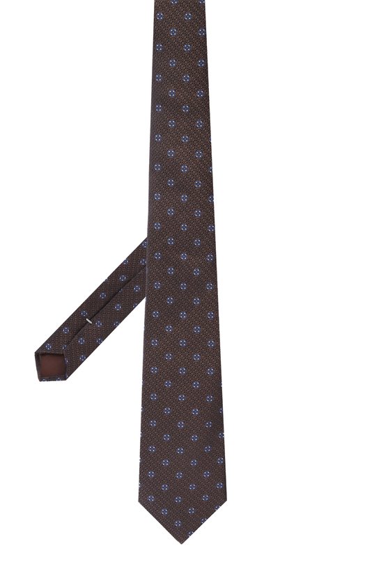 Шелковый галстук Canali 18/HJ04490 Коричневый  18/HJ04490 Фото 3