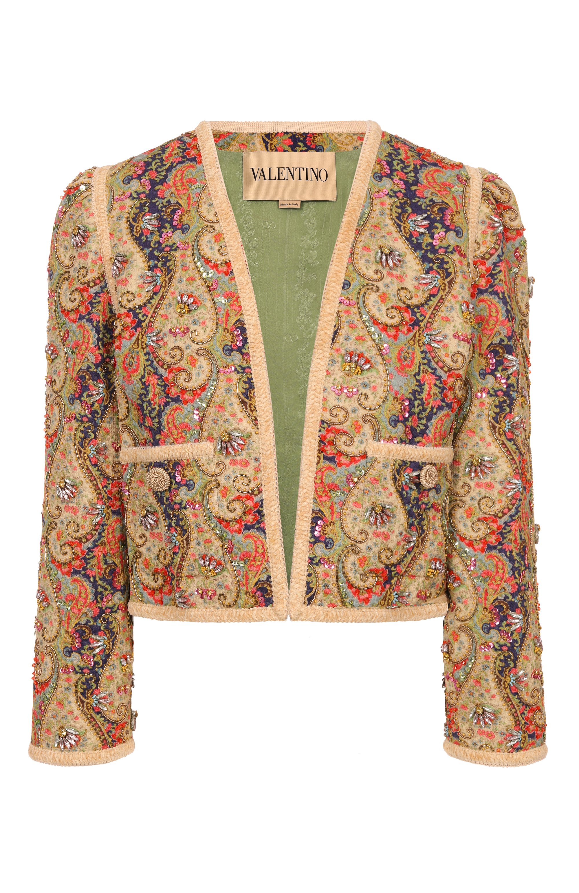 Хлопковый жакет VALENTINO разноцветного цвета по цене 1355000 руб., арт. 7B3CE4NA9AJ, фото 1 Хлопковый жакет VALENTINO, арт. 7B3CE4NA9AJ, фото 1