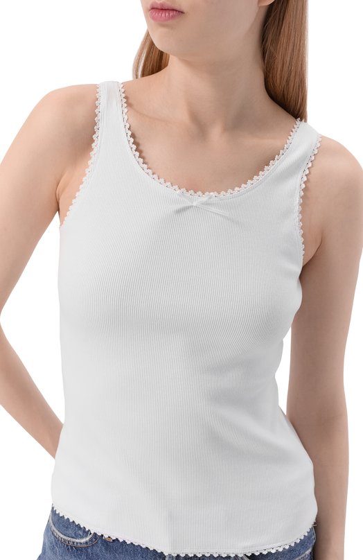 Хлопковый топ MSGM 4041MDT76N/267120 Белый  4041MDT76N/267120 Фото 5