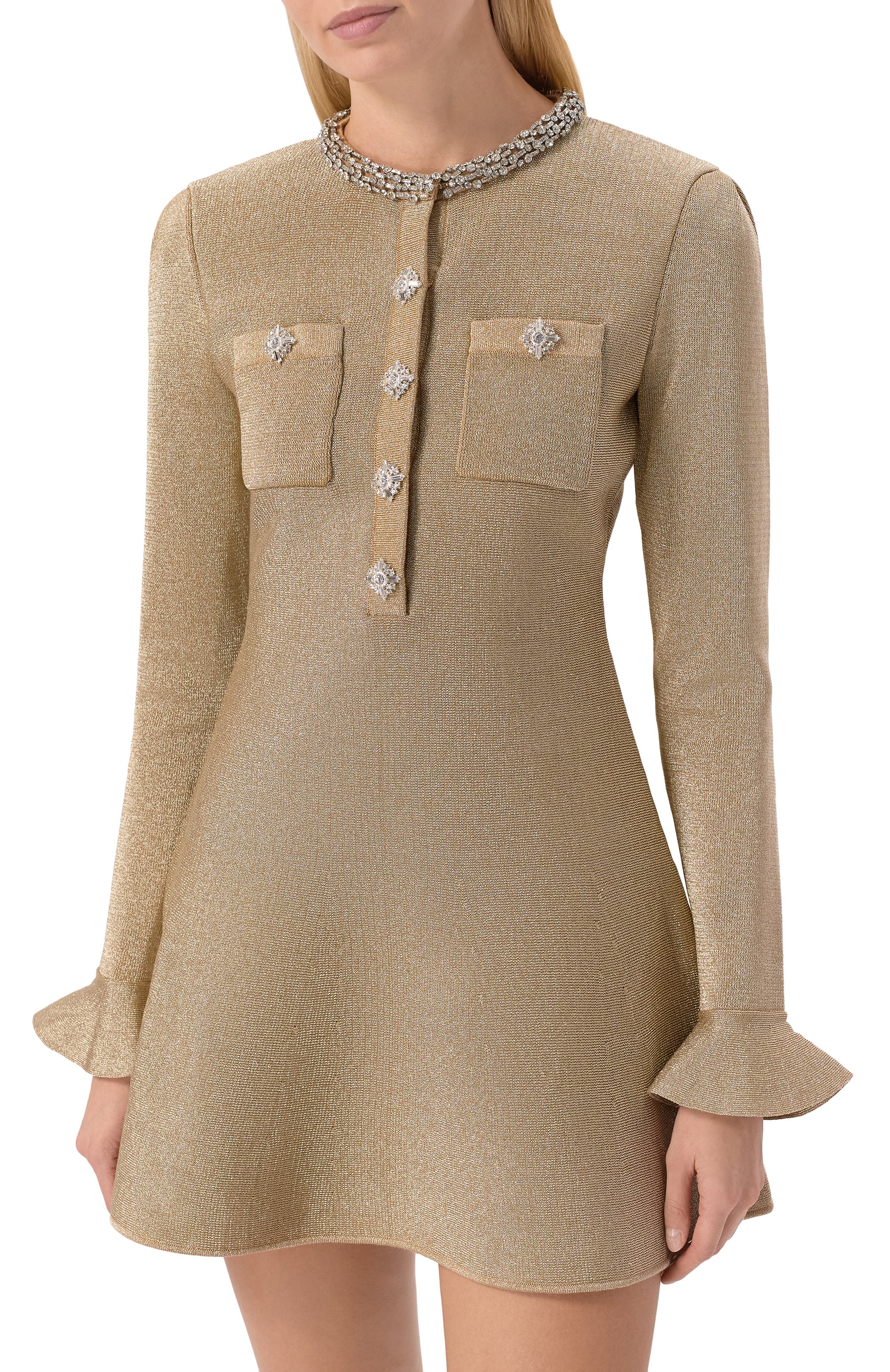 Платье с отделкой стра зами SELF-PORTRAIT, арт. RS26206SGD, фото 3