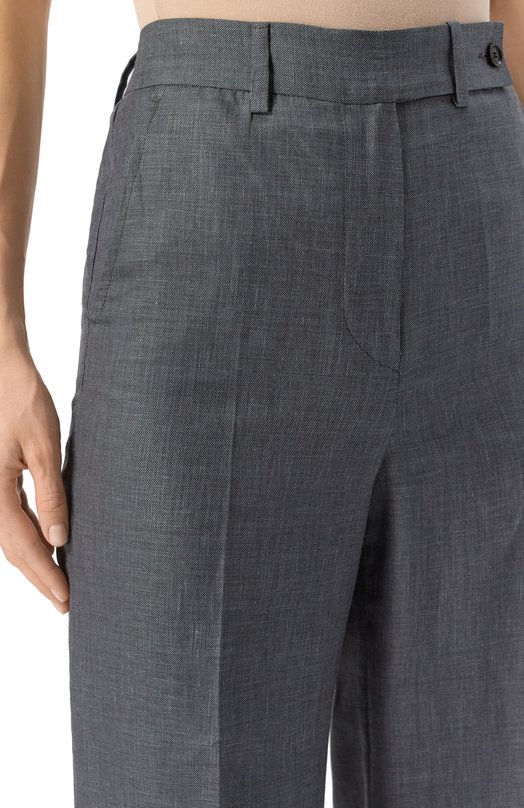 Брюки изо льна и шерсти Kiton D48109K0603E03 Серый  D48109K0603E03 Фото 5