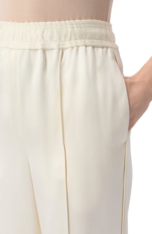 Брюки из вискозы и шелка Jil Sander J03KA0309/J65327 Кремовый  J03KA0309/J65327 Фото 5