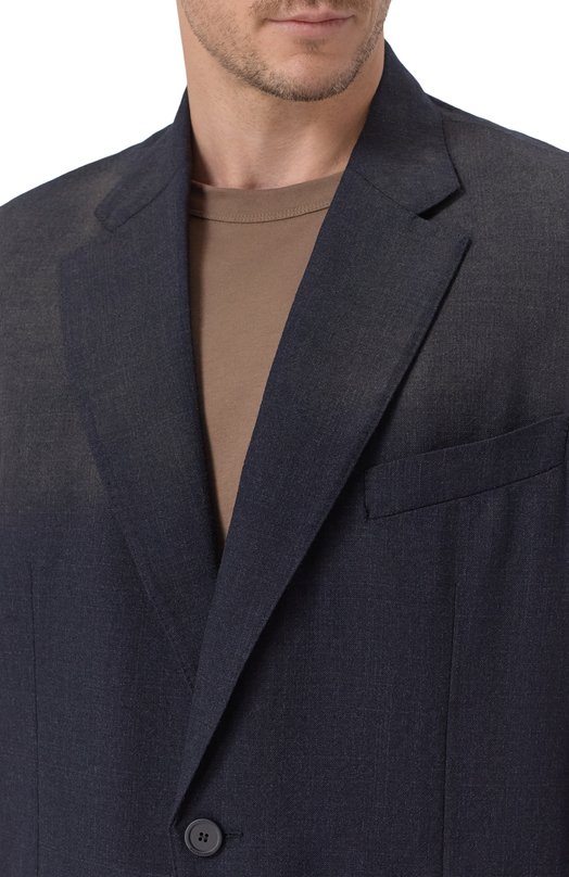 Шерстяной пиджак Balenciaga 857398/TQT27 Синий  857398/TQT27 Фото 5