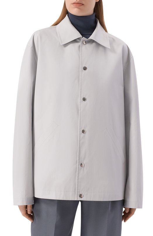 Хлопковая куртка-рубашка Jil Sander J53BN0004/J45306 Серый  J53BN0004/J45306 Фото 3