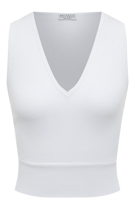 Хлопковый топ Brunello Cucinelli MPTC836S32 Белый MPTC836S32