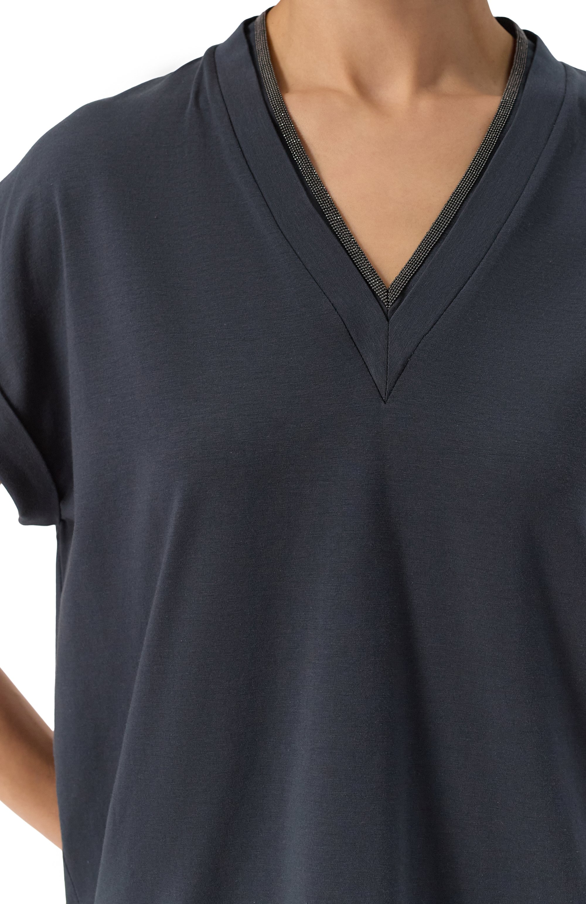 Хлопковая футболка BRUNELLO CUCINELLI, арт. MPT18BD222, фото 5