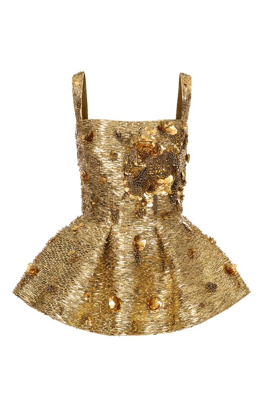 Топ с отделкой бисером и пайетками Elie Saab T0259NR26/BE062 Золотой T0259NR26/BE062