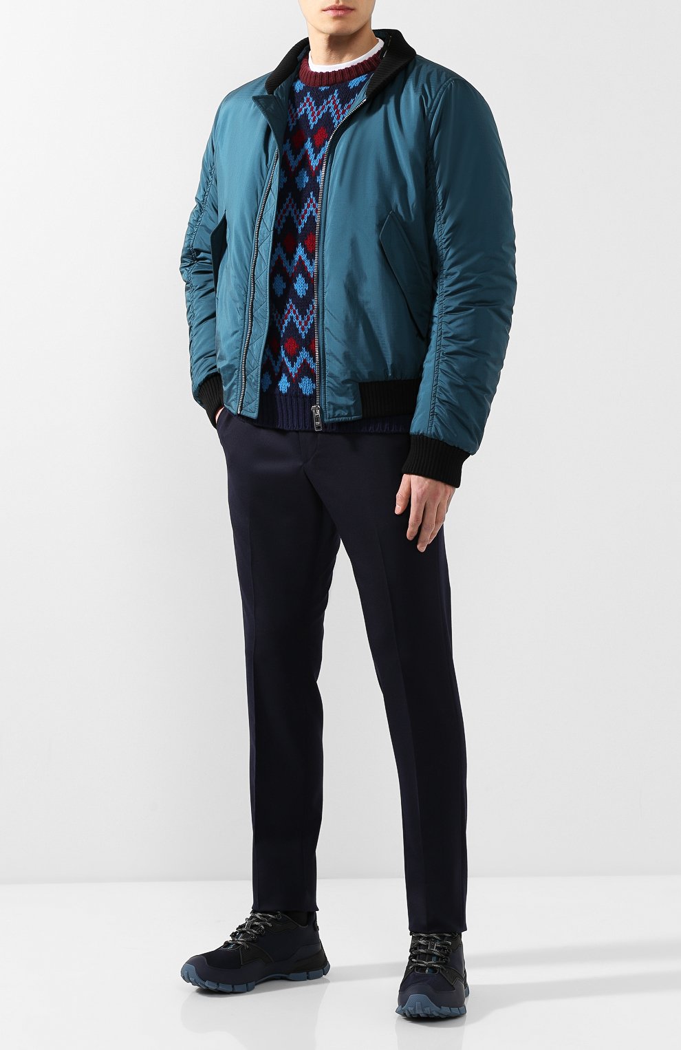 Комбинированные кроссовки PRADA, арт. 4E3147-1OZ0-F0G21, фото 2