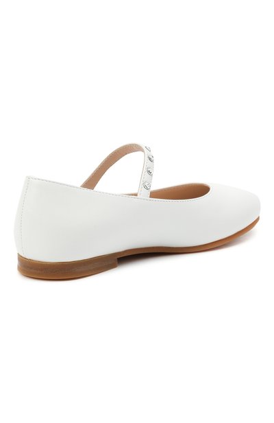 Кожаные балетки IL GUFO белого цвета по цене 22700 руб., арт. G313/VITELL0 NAPPAC0L0RS/27-30, фото 3 Кожаные балетки IL GUFO, арт. G313/VITELL0 NAPPAC0L0RS/27-30, фото 3