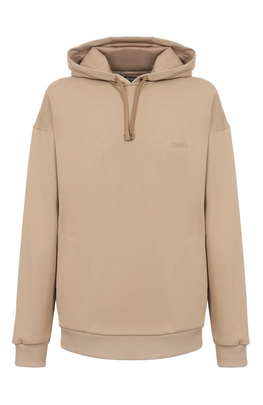 Хлопковое худи Zegna N6MH0/194 Бежевый N6MH0/194