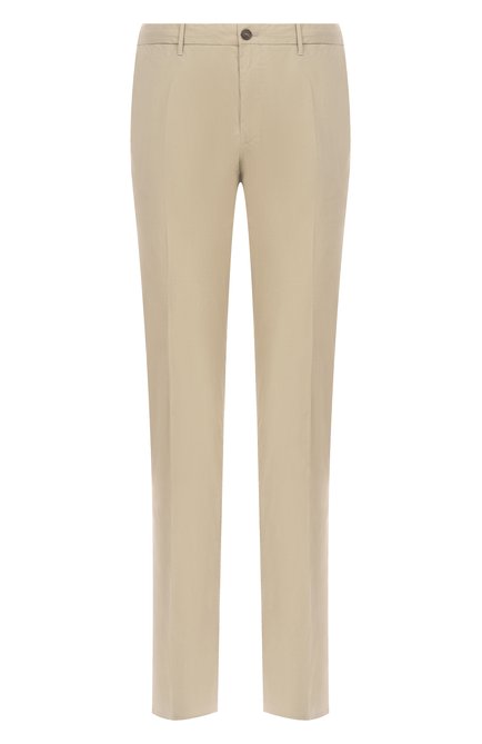 Мужские хлопковые брюки SLOWEAR светло-бежевого цвета, арт. 1W0084/9208B | Фото 1 (Автоматизация состава: Проставлено; Длина (брюки, джинсы): Стандартные; Автоматизация ТО: Проставлено; Материал внешний: Хлопок)