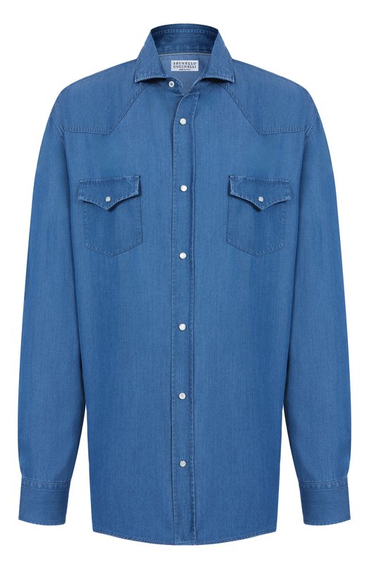 Джинсовая рубашка Brunello Cucinelli MH2564008W Синий MH2564008W