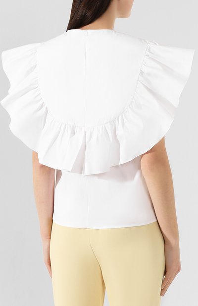 Хлопковый топ REDVALENTINO белого цвета по цене 21800 руб., арт. TR3AEB75/0ES, фото 4 Хлопковый топ REDVALENTINO, арт. TR3AEB75/0ES, фото 4