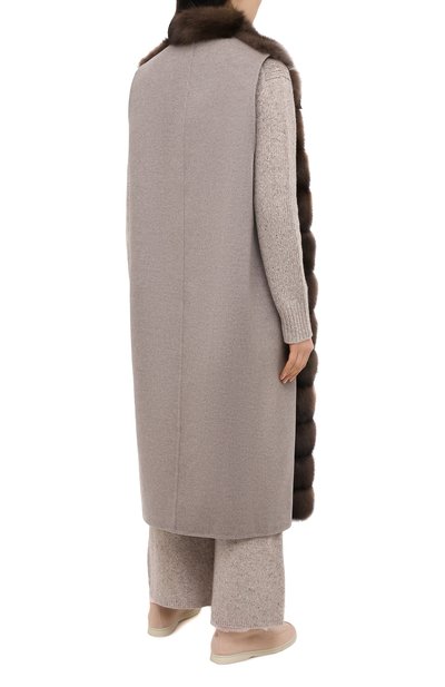 Жилет с меховой отделкой MANZONI24, арт. 20M769-ZDB1/GRAFITE/TAUPE/48-52, фото 5