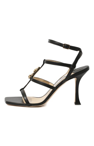 Кожаные босоножки jc 90 JIMMY CHOO черного цвета по цене 99500 руб., арт. JC SANDAL 90 NAP, фото 2 Кожаные босоножки jc 90 JIMMY CHOO, арт. JC SANDAL 90 NAP, фото 2