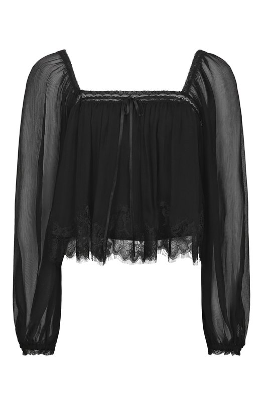 Шелковая блузка Love Shack Fancy T1532-3311 Чёрный T1532-3311