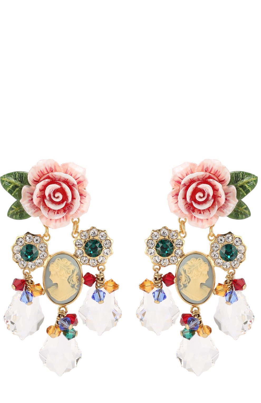 Серьги-клипсы с подвесками и кристаллами swarovski DOLCE & GABBANA, арт. WEK4P3/W1111, фото 1