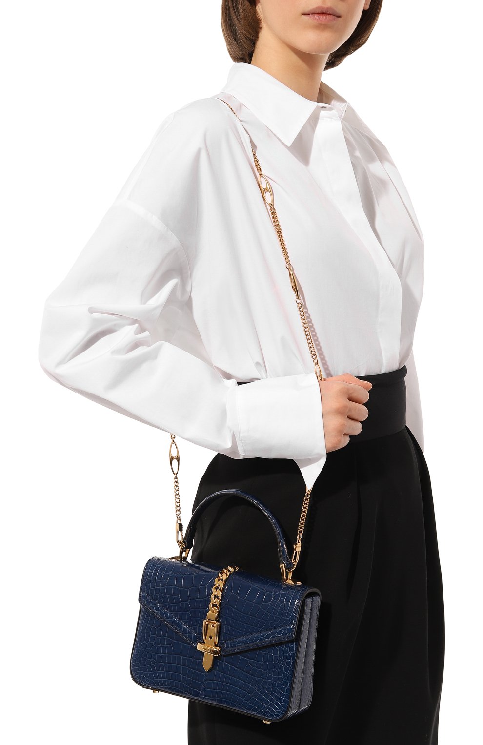 Сумка sylvie 1969 из кожи аллигатора GUCCI, арт. 589479 EV40G, фото 2