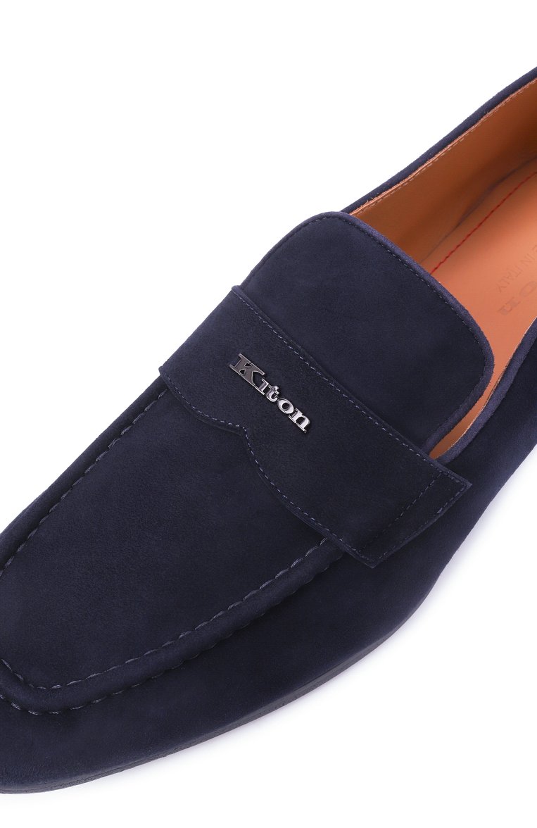 Мужские замшевые лоферы KITON темно-синего цвета, арт. USSA271N0119606 | Фото 7 (Материал внешний: Натуральная кожа, Замша; Материал сплава: Проставлено; Нос: Не проставлено; Материал внутренний: Натуральная кожа; Стили: Кэжуэл)