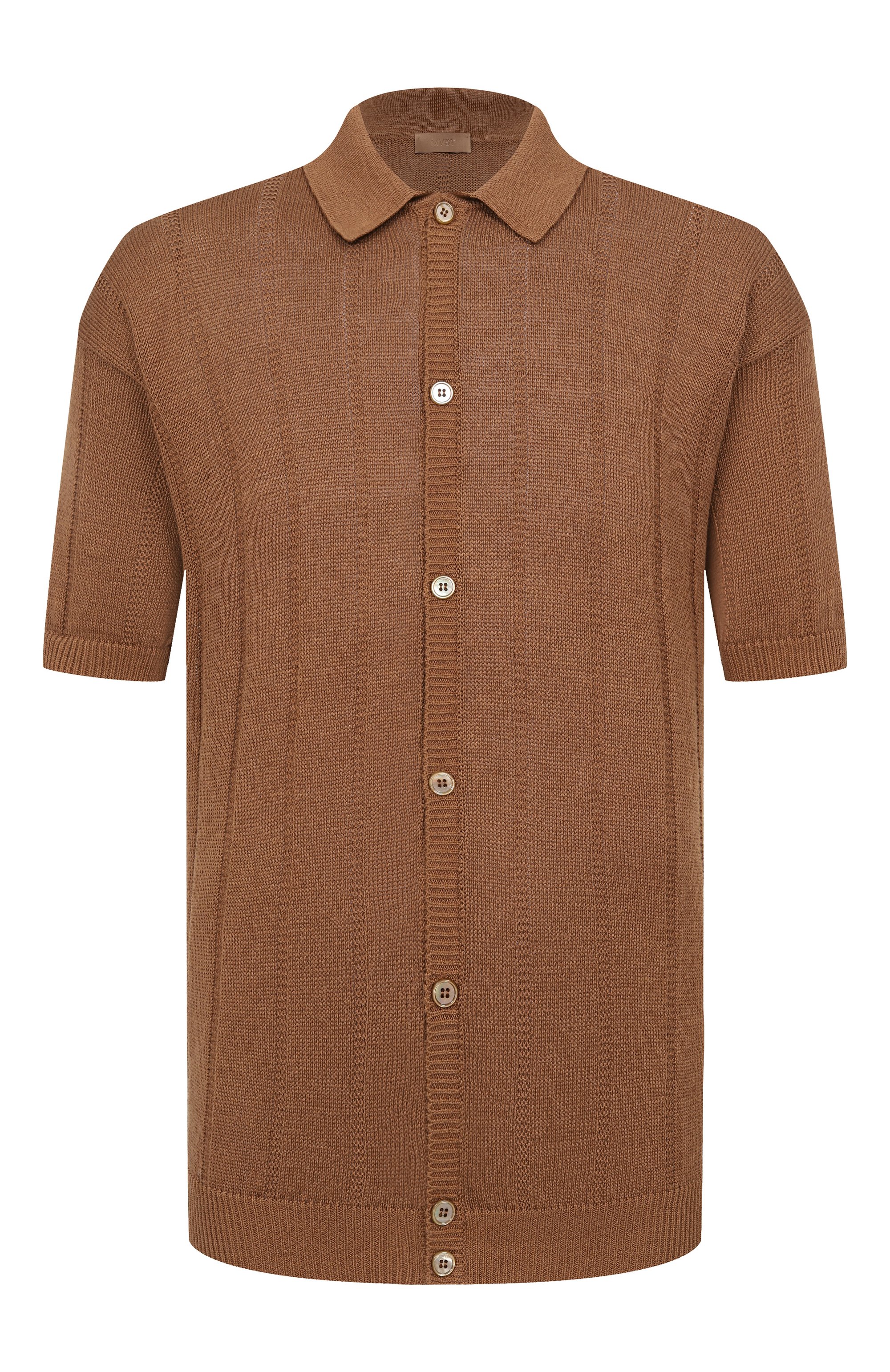 Рубашка изо льна и хлопка MVST коричневого цвета по цене 95250 руб., арт. MS60-1233-01MU, фото 1 Рубашка изо льна и хлопка MVST, арт. MS60-1233-01MU, фото 1