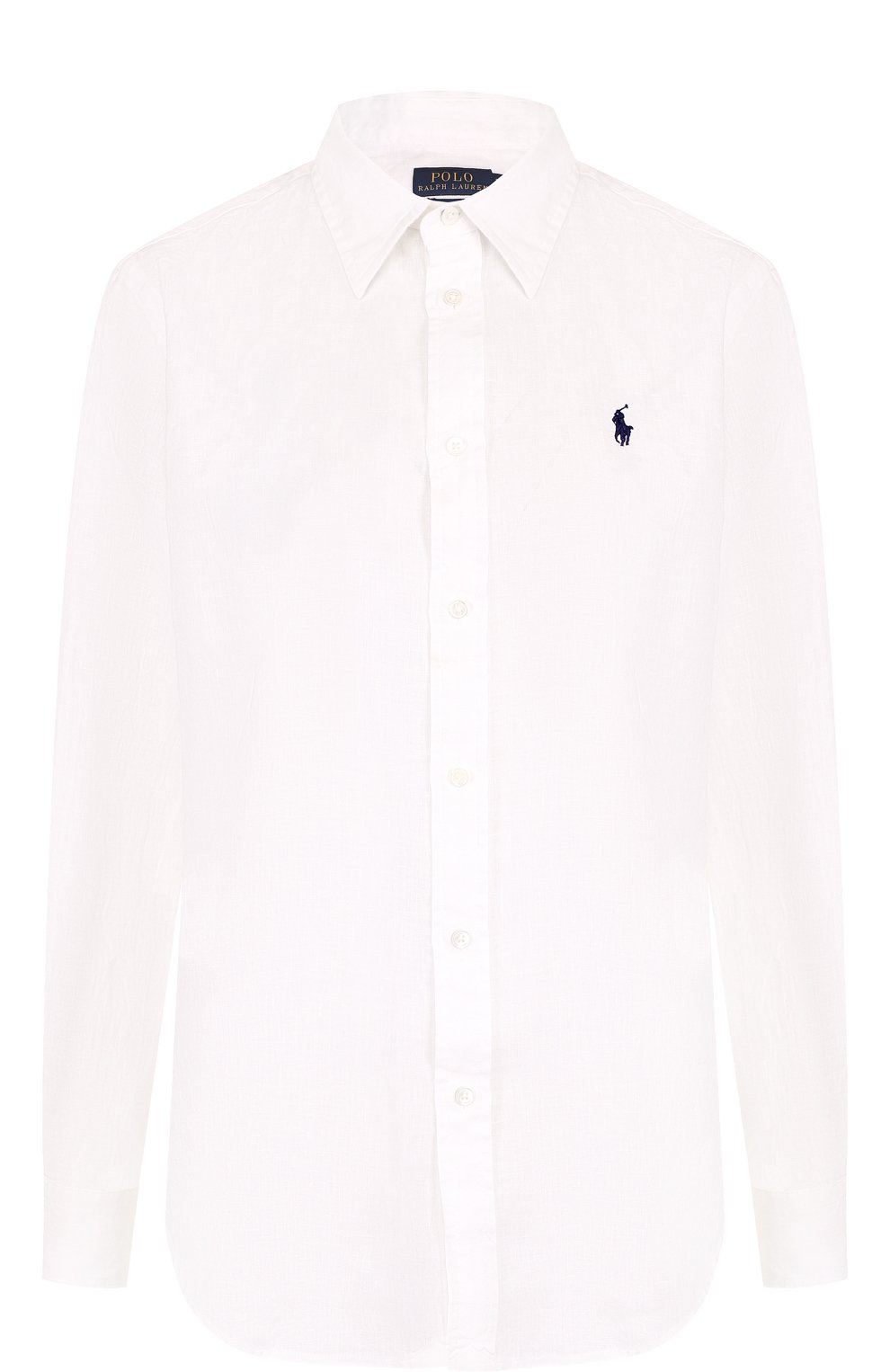 Однотонная льняная блуза с вышитым логотипом бренда POLO RALPH LAUREN, арт. 211697461, фото 1