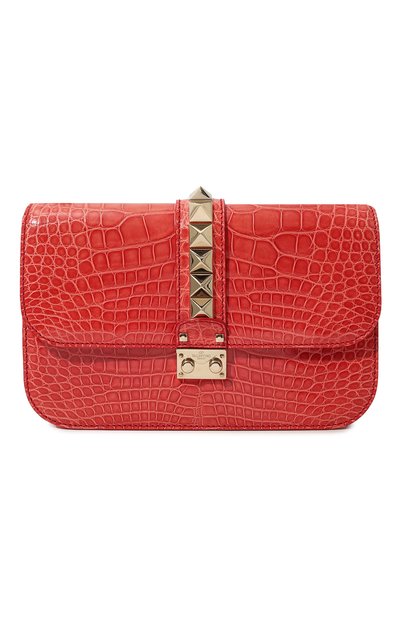 Сумка glam lock medium из кожи крокодила VALENTINO, арт. KW2B0398/C0D, фото 1
