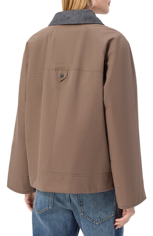 Хлопковая куртка Brunello Cucinelli MM5397907P Коричневый  MM5397907P Фото 4
